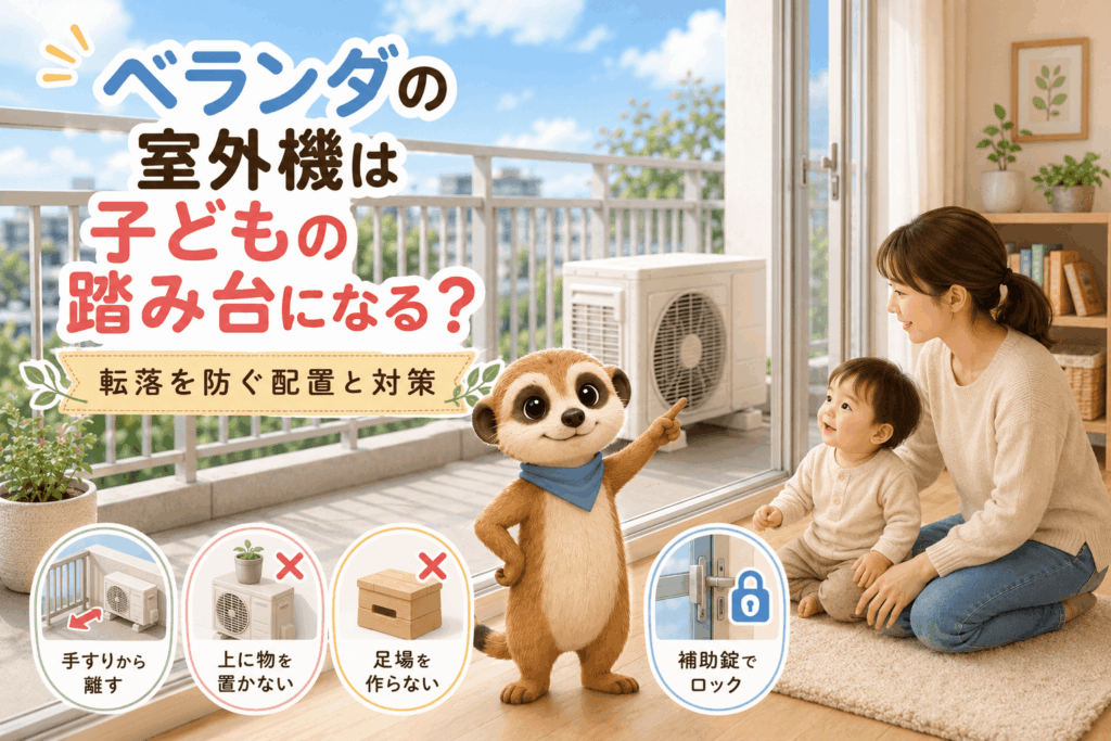ベランダの室外機は子どもの踏み台になる？転落を防ぐ配置と対策