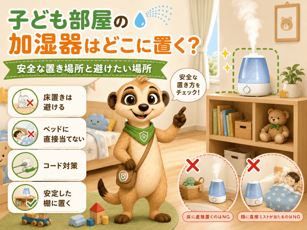 子ども部屋の加湿器はどこに置く？赤ちゃん・幼児がいる家庭で安全な置き場所と避けたい場所