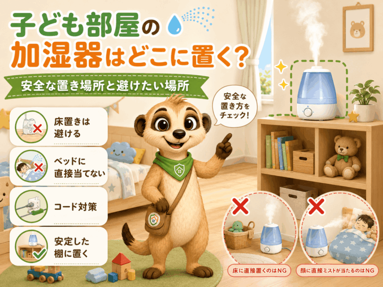 子ども部屋の加湿器はどこに置く？赤ちゃん・幼児がいる家庭で安全な置き場所と避けたい場所